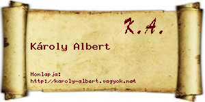 Károly Albert névjegykártya