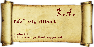 Károly Albert névjegykártya